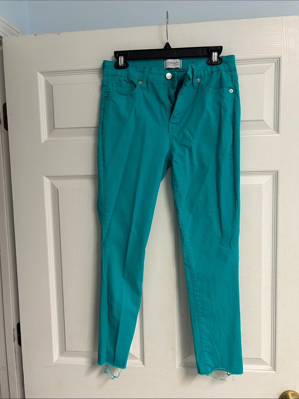 crown & ivy Teal Slim Jeans